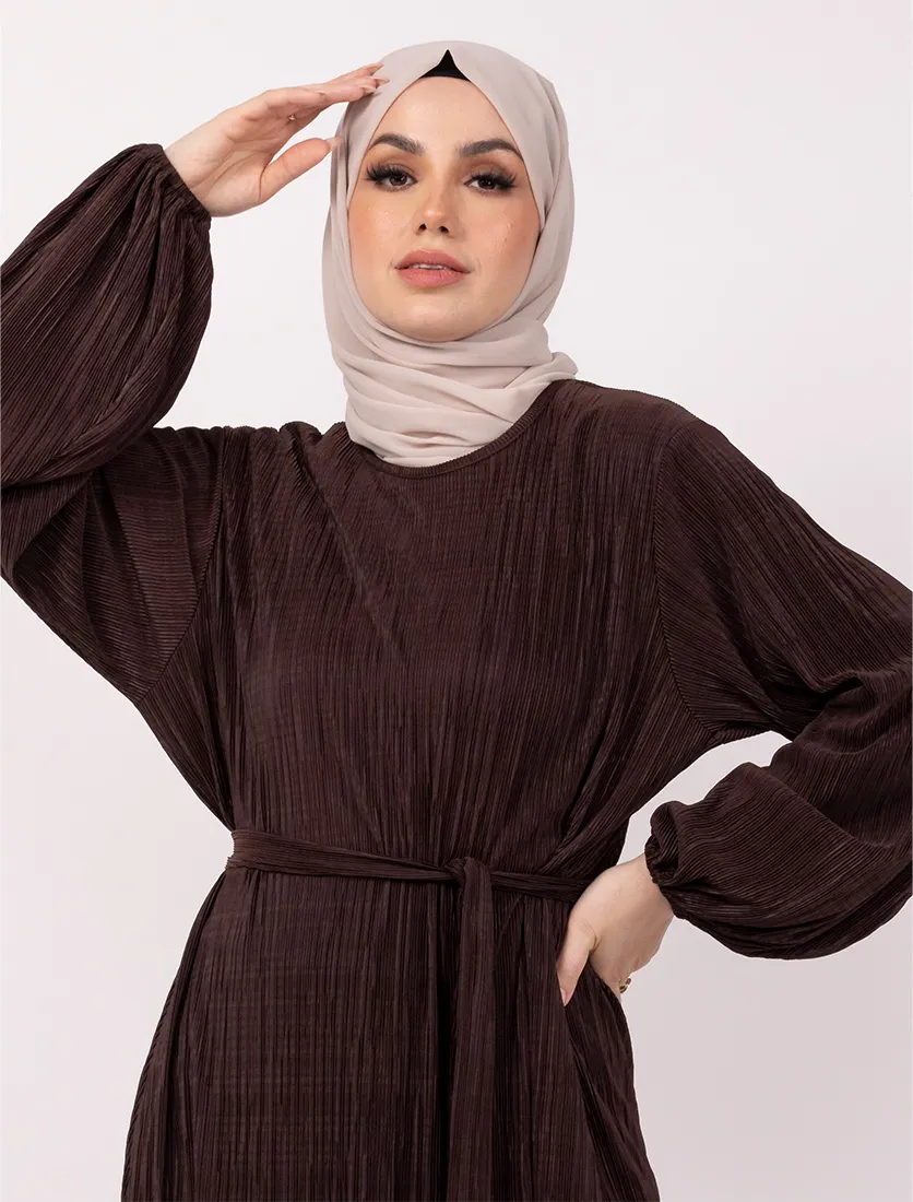 Brown Plisse Abaya